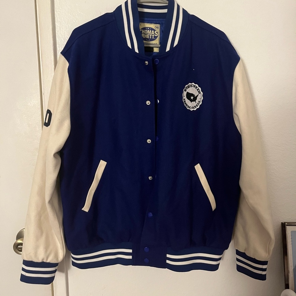 Blue and White Varsity Jacket